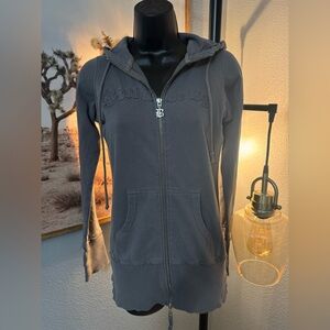 Y2K Billabong Charcoal Double Zipper Hoodie